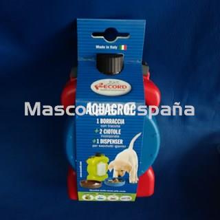 RECORD Cantimplora con dos Comederos y Porta Bolsas 0,4L Rojo - Imagen 1