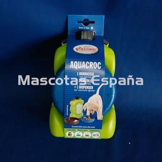 RECORD Cantimplora Dos Comederos Con Porta Bolsas 1L Verde - Imagen 1